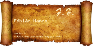 Fábián Hanna névjegykártya